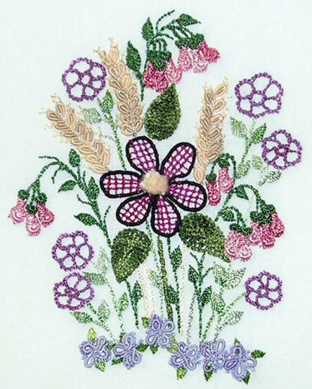 Laurel & Wheat Brazilian Embroidery Pattern by Anna Grist