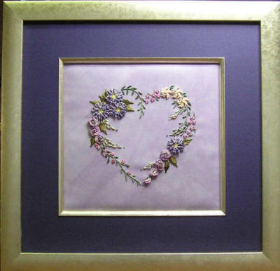 Brazilian Embroidery Design  Flower Heart