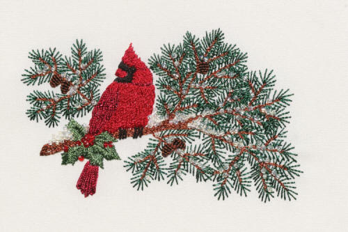 WinterCardinal embroidery pattern