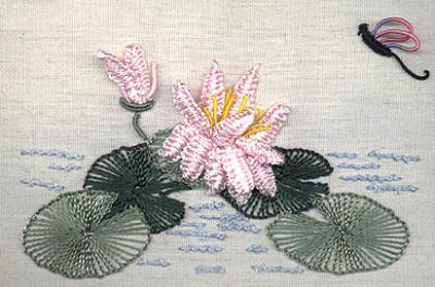 Water Lily and lily Pad Embroidery Pattern JDR 124