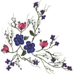 JDR 326 "Impatience and Baby's Breath" Brazilian Embroidery Design 