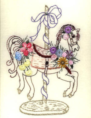 Brazilian Embroidery Pattern JDR 6019 Carousel Horse