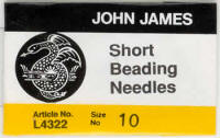 John James Short Beading #10 Needles