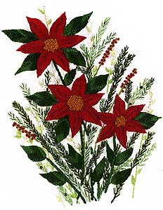 Christmas Morning Poinsettia Brazilian Dimensional Embroidery Pattern at jdr-be.com