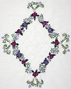 AG4174   Embroidery Pattern by Anna Grist using EdMar rayon threads to stitch the design.