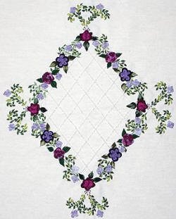 AG4174   Embroidery Pattern by Anna Grist using EdMar rayon threads to stitch the design.