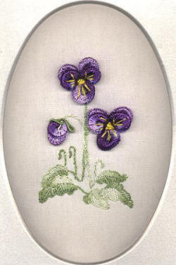 Brazilian Embroidery Pattern Rosalie's Pansies