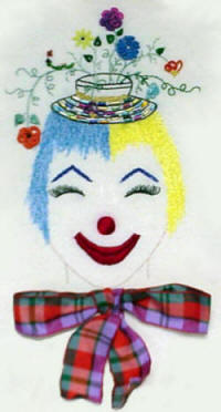 Martha the clown Brazilian Embroidery pattern