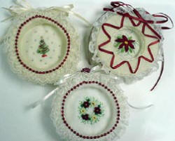 Handmade Embroidered Christmas Ornaments