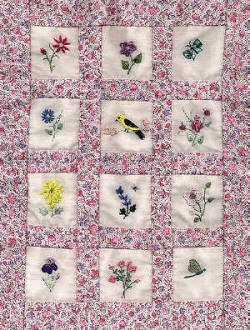 Brazilian Embroidery Design Spring Mini Quilt