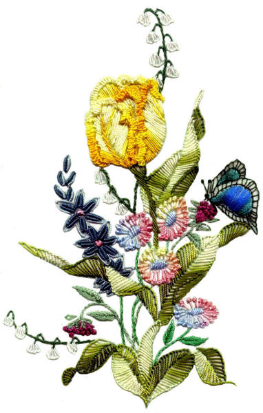 Brazilian Embroidery Pattern: Tulip
