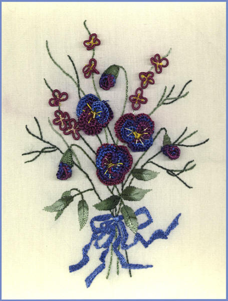 Brazilian Embroidery Pattern JDR 336 Pansy