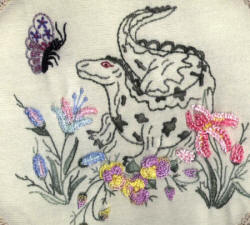 Brazilian Embroidery Pattern - Dinosaur & Butterfly JDR 6022