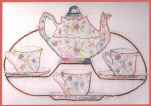 Beginning Brazilian Embroidery design Tea Party JDR 6096