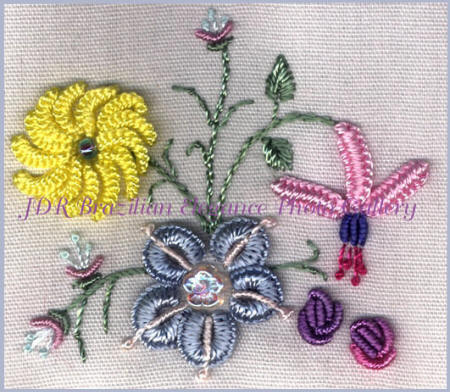 Brazilian Embroidery Sampler Block 10