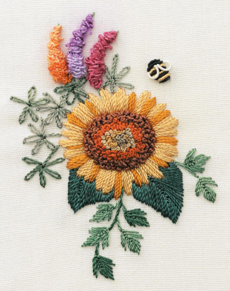Sunflower & Lupines Brazilian design, fabric, felt, instructions
